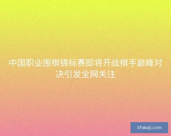 中国职业围棋锦标赛即将开战棋手巅峰对决引发全网关注